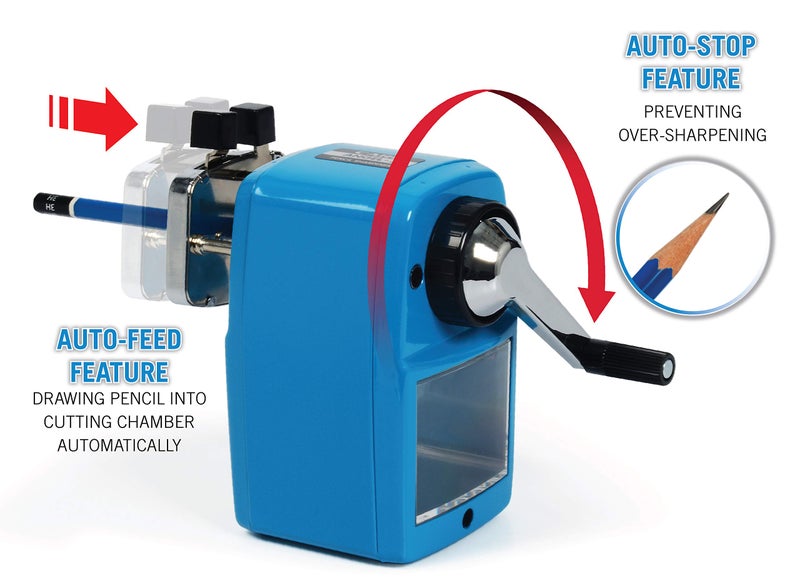 Carl Angel-5 (Black) Heavy-Duty Artist & Teacher Pencil Sharpener â€“ Precision Manual Crank with Auto-Stop, Colored Pencil Compatible, Quiet Operation, Durable Japanese Design. - Image 2